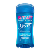 Secret Outlast bottle closeup with clear gel for long-lasting protection.