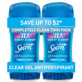 Secret Outlast desodorante antitranspirante para mujer, aplicación clara que no mancha la ropa.