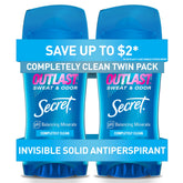 Secret Outlast desodorante para mujer, sólido invisible, listo para uso diario.