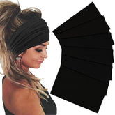 Bandanas anchas Sefiinh para mujer, negro, mantienen el cabello en su lugar durante el ejercicio