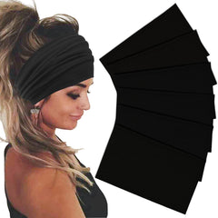 Bandanas anchas Sefiinh para mujer, negro, mantienen el cabello en su lugar durante el ejercicio