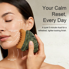 SEFVAKO Jade Gua Sha Edge close-up for soothing contouring
