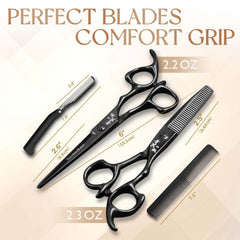 SEIMEIKEN Japanese SUS440C blades deliver ultra-smooth trimming across wet or dry hair.