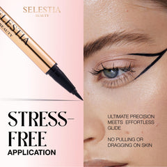 SELESTIA BEAUTY Reina Cobra pigmentación negra intensa para delineado llamativo.