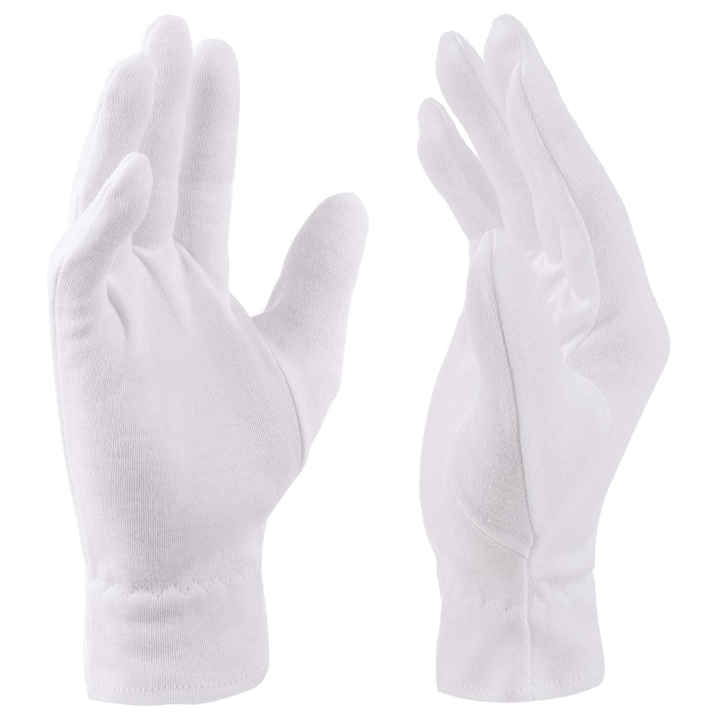 Guantes Selizo de algodón blancos con tacto suave para absorción de crema nocturna