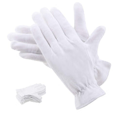 Guantes Selizo de algodón blancos para manos secas, confortables y transpirables.