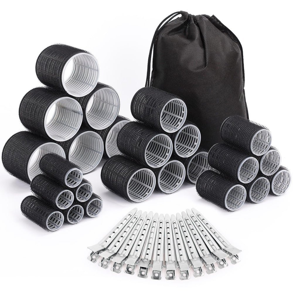 Selizo hair curlers set with 24 rollers in four sizes for versatile styling options.