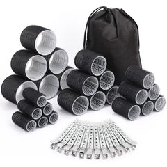 Selizo hair curlers set with 24 rollers in four sizes for versatile styling options.