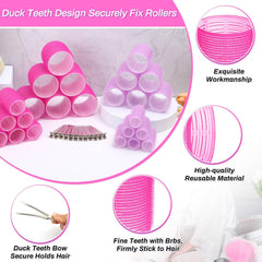 Selizo medium pink hair rollers for defined curls and bounce.