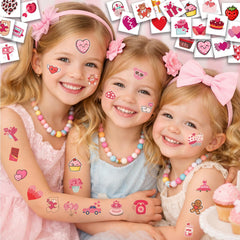 Diversos diseños de tatuajes para niños, ideales para fiestas escolares.
