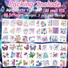 Sellentduct Glitter Tattoos Unicorn designs inspire imaginative dress-up and play.