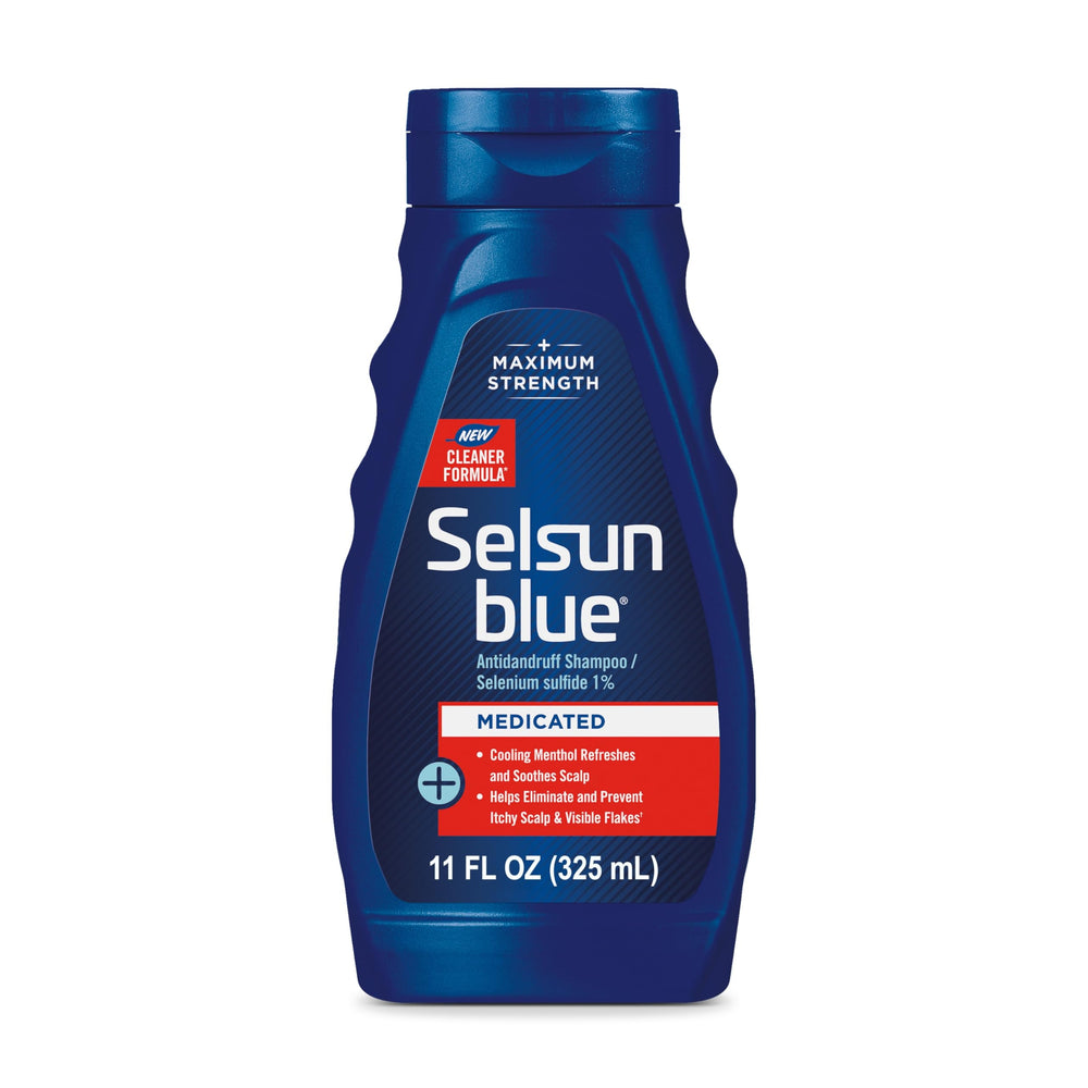 Selsun Blue champú anticaspa, botella, controla la caspa para cuero cabelludo cómodo