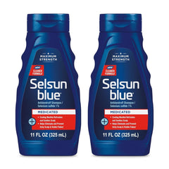 Selsun Blue champú medicado anti caspa con mentol, botella visible
