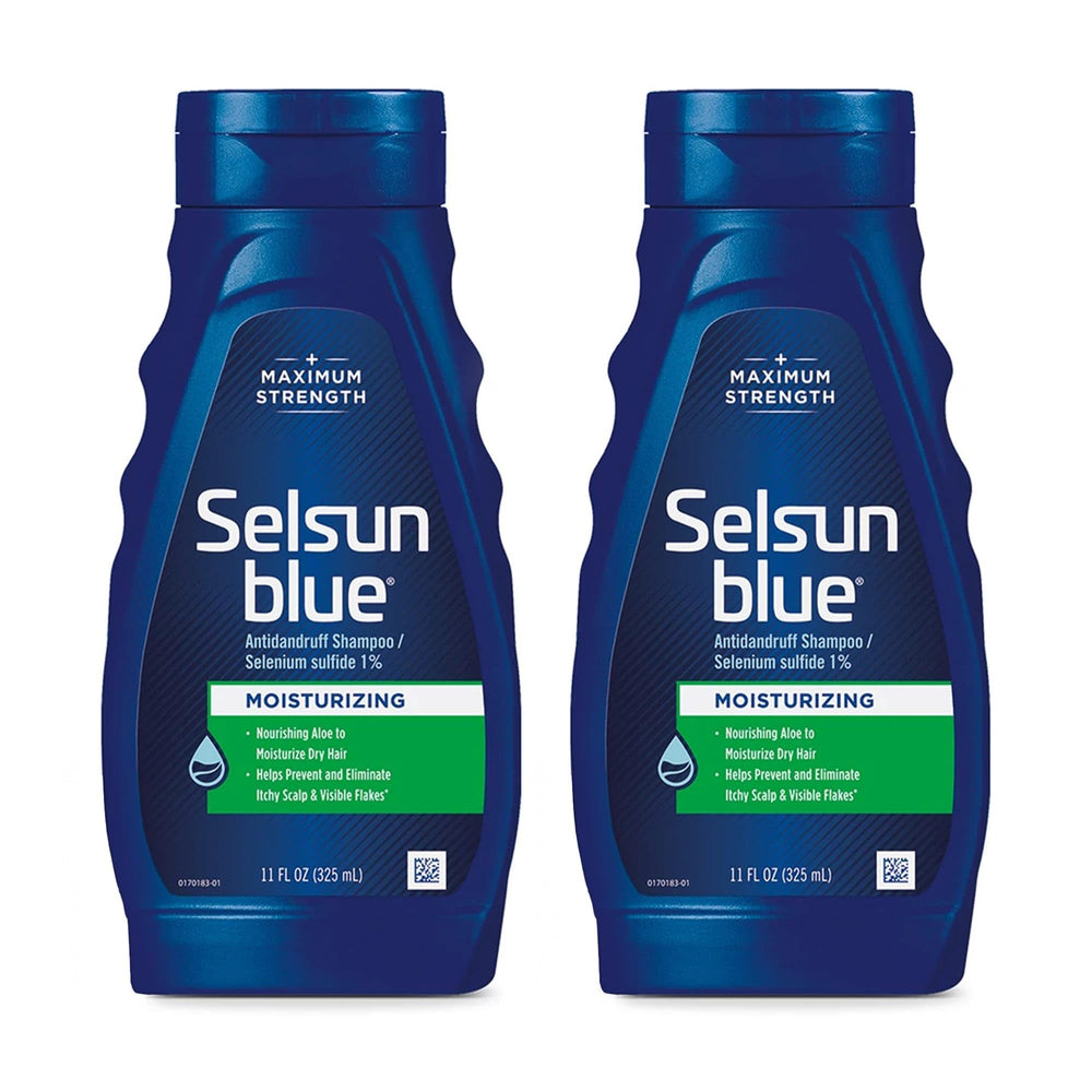 Selsun Blue hidratante anti-caspa con aloe, botella de 11 oz para cabello seco.