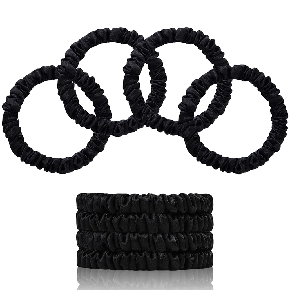 SEMRUE scrunchies de seda morera negro: suave al tacto y apto para uso diario