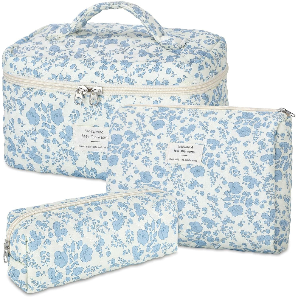 Senbowe Floral Makeup Bag Set: large bag for travel and daily cosmetics