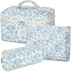 Senbowe Floral Makeup Bag Set: large bag for travel and daily cosmetics