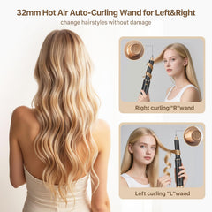 Sendowtek auto wrap curlers 32mm in use for symmetrical curls.