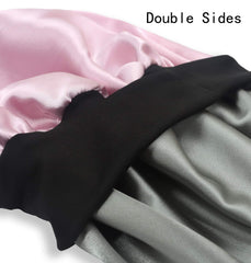 SENGTERM satin bonnet keeps hair dry while washing face.
