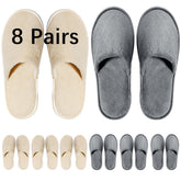 SENJUNSAFE guest slippers 8-pairs pack for hotel and home, comfortable non-slip indoor use.