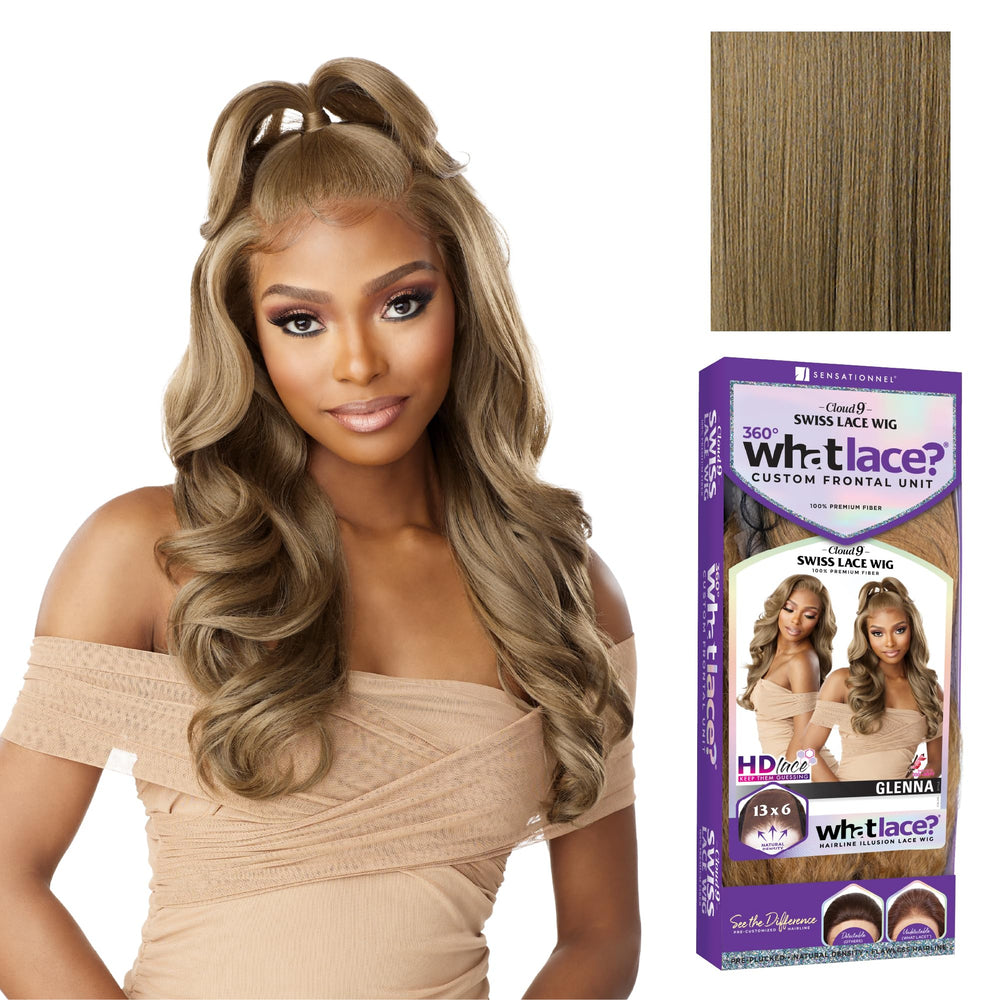 Sensationnel Glenna What Lace 13x6 wig front view for natural parting and density.