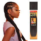 Sensationnel X-pression pre-stretched braiding hair pack front view for quick protective styles