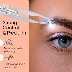 Stainless steel slant-tip on Sensica tweezers for durability and hygiene.