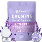 SEONNIX lavender shower steamer close-up releasing calming aroma
