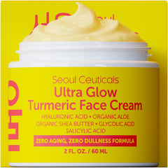 SeoulCeuticals crema curcuma: bote visible, hidratación profunda para piel opaca.