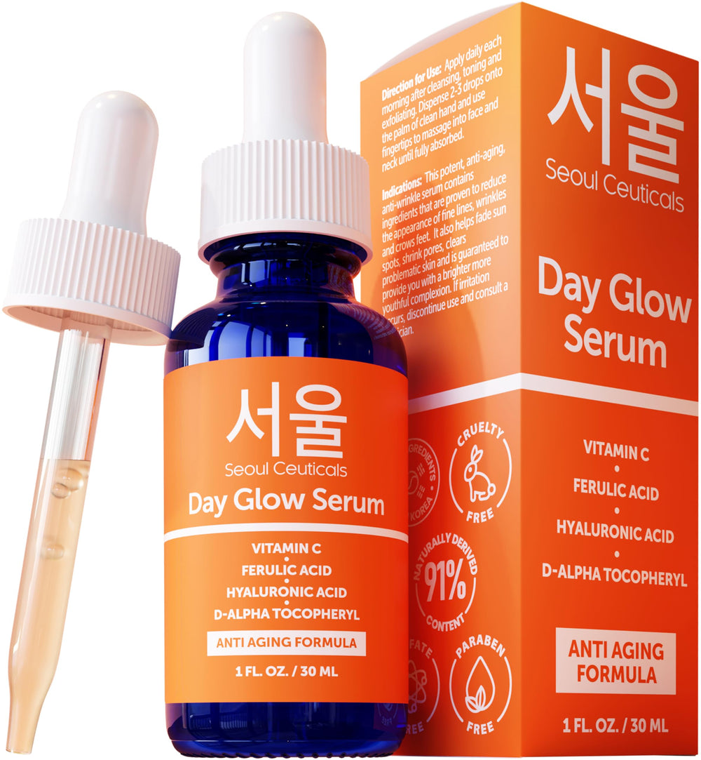 Serum de SeoulCeuticals con vitamina C 20% y ácido hialurónico para un brillo saludable