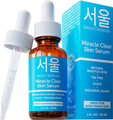 SeoulCeuticals tratamiento acné – botella frontal, diseño limpio para uso diario en la piel.