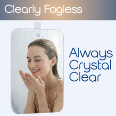 SereniBath fogless mirror stays safe in the shower with no glass