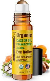 Seven Minerals Aceite Castor Roller Ojos, aplicación suave para una mirada fresca.