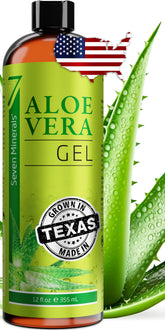 Seven Minerals Aloe Gel: botella de 12 oz para uso diario en piel.
