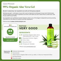 Textura suave del gel de Aloe Seven Minerals, absorbe rápido