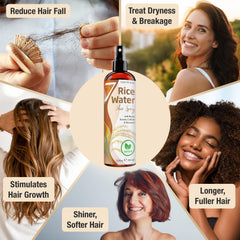 Seven Minerals Hair growth spray in hand shows even distribution on damp hair.