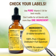 Seven Minerals Vitamin E Oil pour demonstrates easy application and quick absorption.