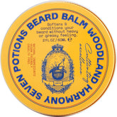 Seven Potions beard balm jar close-up showing natural texture for nourished beard