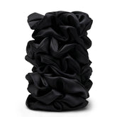 SEVEN STYLE satin scrunchies 8-pack in black satin for gentle, crease-free wear.