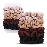 SEVEN STYLE Ultra-Petite satin scrunchies in black for crease-free ponytails