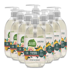 Seventh Generation Mandarin Orange and Grapefruit hand soap bottle on counter for easy hygiene.