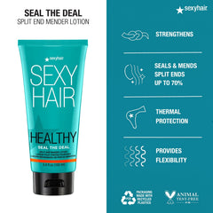 Textura suave de la loción SexyHair Seal the Deal en el cabello