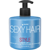 SexyHair Style Hard Up bottle pour demonstrates fast clear-drying hold for all hair types.