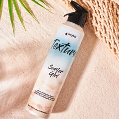 SexyHair Texture Surfer Girl Dry Texturizing Spray applied to dry hair creates texture and grip.