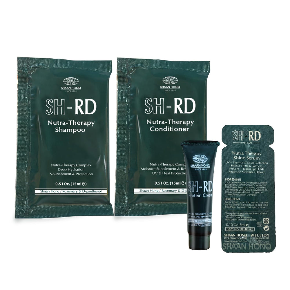 SH-RD Nutra-Therapy champú en botella de 15 ml, limpieza suave para uso diario.