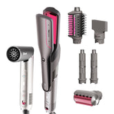 Shark Flex Fusion straightening wand in action for wet-to-dry styling with heat control.