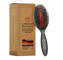 SHASH handmade in Germany boar bristle brush for smooth detangling without snagging.
