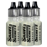 Shave Secret Shaving Oil 4-pack bottle front view for a smooth, comfortable shave