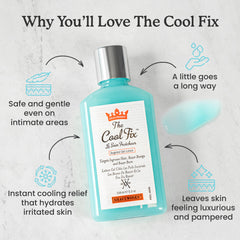 Applying Shaveworks Cool Fix to bikini area after shaving for soothing relief