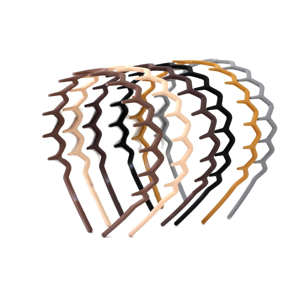 SHE LIAN Zigzag headbands pack in black and brown for versatile daily wear.